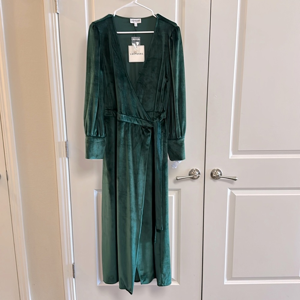 Luxe Wrap Dress - Emerald Green - Large